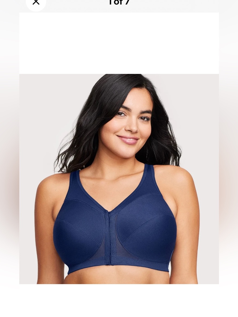 Lot of 2 Glamorise Navy Blue Wireless Magic Lift, Posture, Front Close Bras 44DD